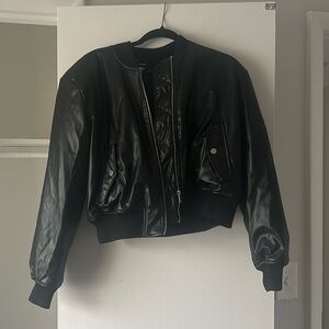 Leather Bomber Jacket